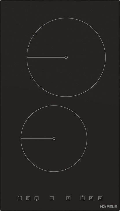HÄFELE VETRO, 30 cm, 2 Gözlü, Elektrikli, Vitroseramik Ankastre Ocak Siyah