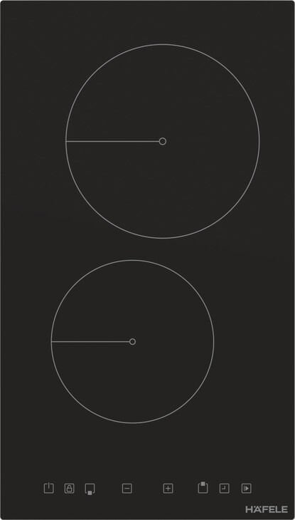 HÄFELE VETRO, 30 cm, 2 Gözlü, Elektrikli, Vitroseramik Ankastre Ocak Siyah