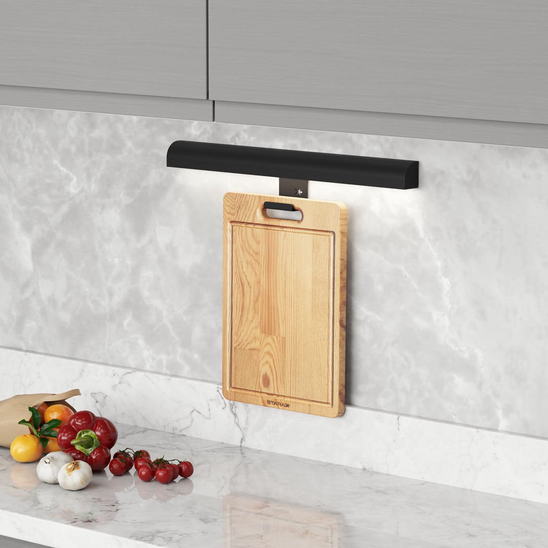 Unique Ahşap Kesme Tablası ve Askısı Antrasit