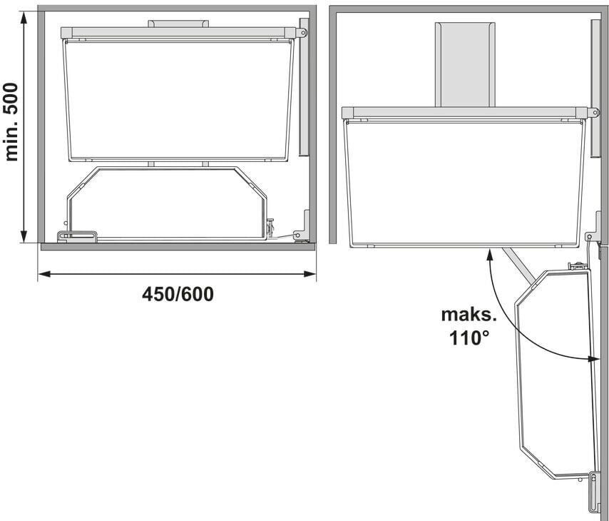 TANDEM III Arena PURE Boy Kiler | 600 mm Dolap Genişliği Antrasit