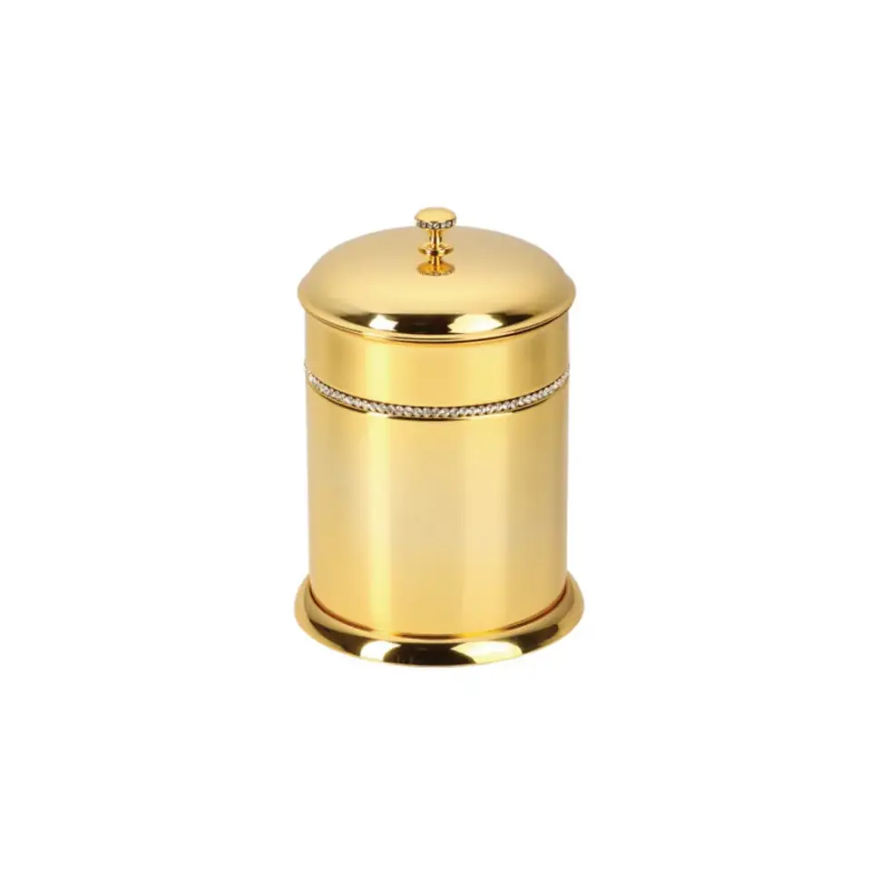 Vista D’oro Mimoza Şeffaf Kristalli Banyo Çöp Kovası 24 Ayar Altın