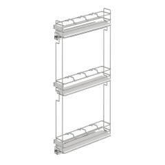 Çift Açılım Gizli Raylı 3 Sepetli Ahşap Tabanlı Şişelik 150 mm Sağ
