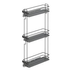 Çift Açılım Gizli Raylı 3 Sepetli Ahşap Tabanlı Şişelik 150 mm Sağ