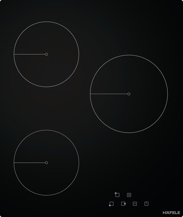 Häfele Vetro 45 cm Elektrikli Vitroseramik Ocak | 3 Gözlü Ankastre