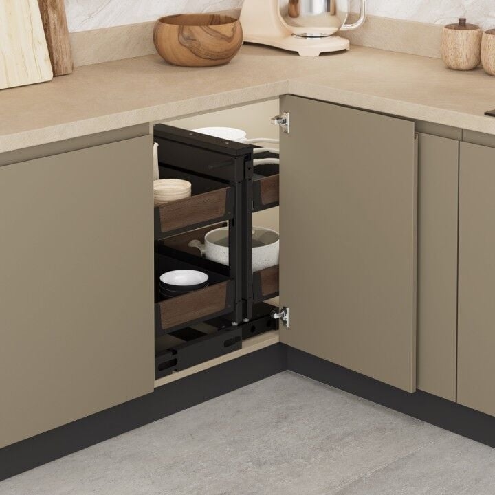 Bağımsız Körköşe Mekanizması Tel 400 mm Antrasit - Unique Wood