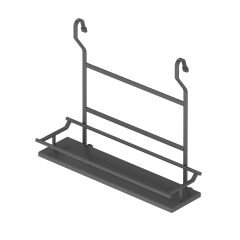 Ahşap Tek Küçük Raflı Baharatlık Antrasit