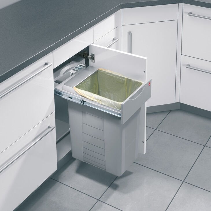 Hailo Easy Cargo 3668-40 Model Tek Çöp Kutusu 40 litre Çelik/Plastik Gri