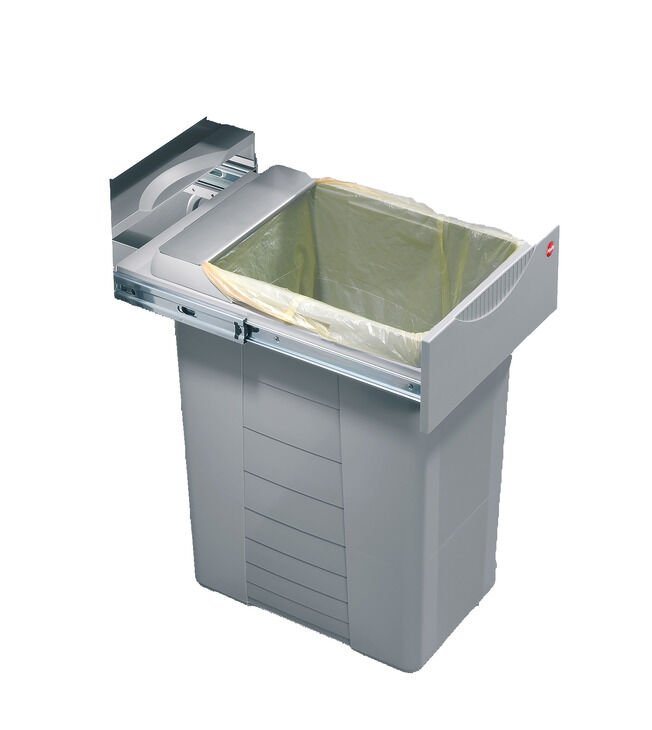 Hailo Easy Cargo 3668-40 Model Tek Çöp Kutusu 40 litre Çelik/Plastik Gri