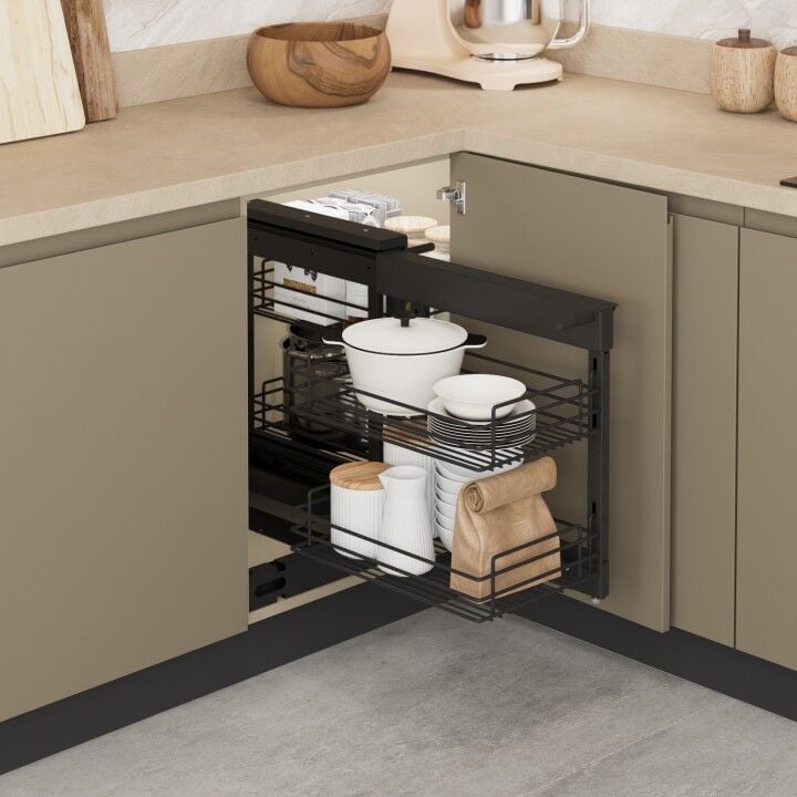 Bağımsız Körköşe Mekanizması Tel 400 mm Antrasit - Tel