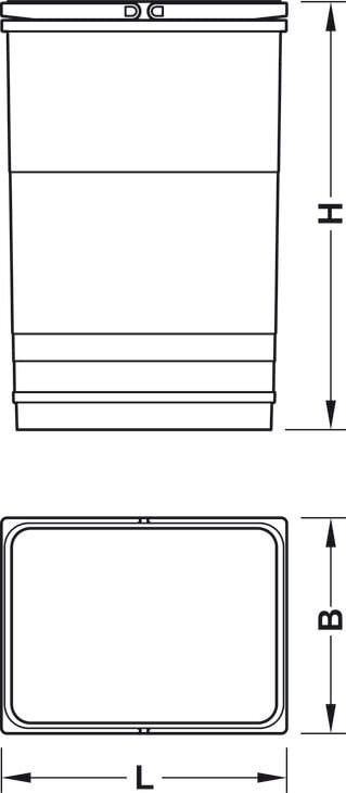 Yedek Çöp Kutusu 12 Lt Kapasite (220 x 305 x 230 mm) Alüminyum Grisi