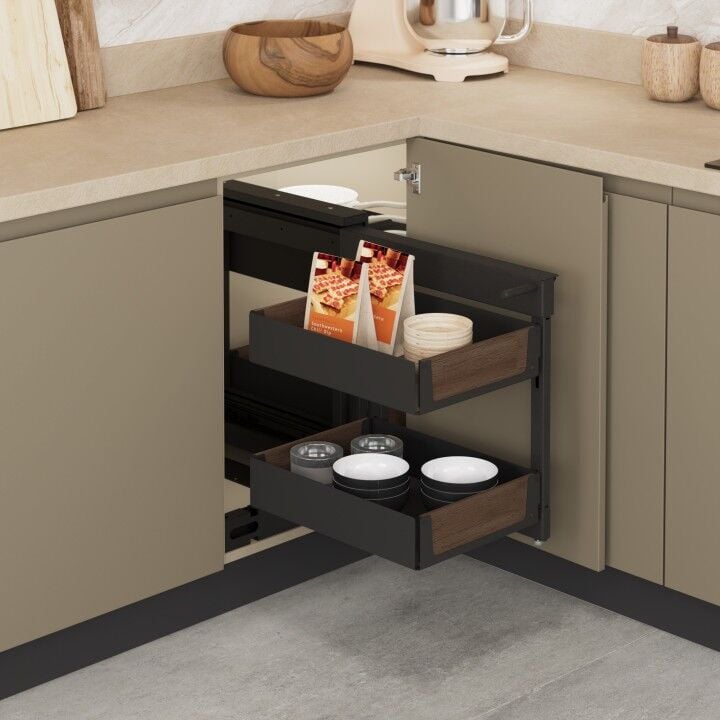 Bağımsız Körköşe Mekanizması Tel 450 mm Antrasit - Unique Wood 