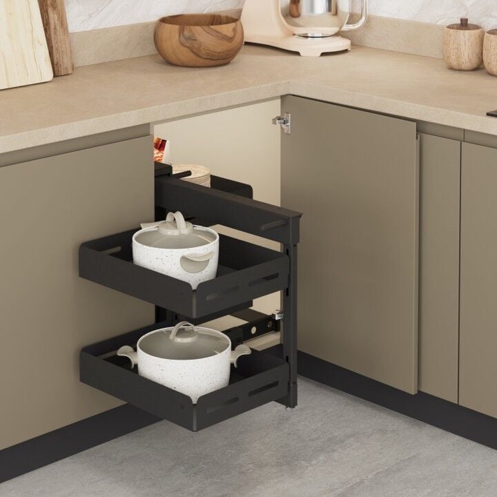 Bağımsız Körköşe Mekanizması Tel 450 mm Antrasit - Unique Box