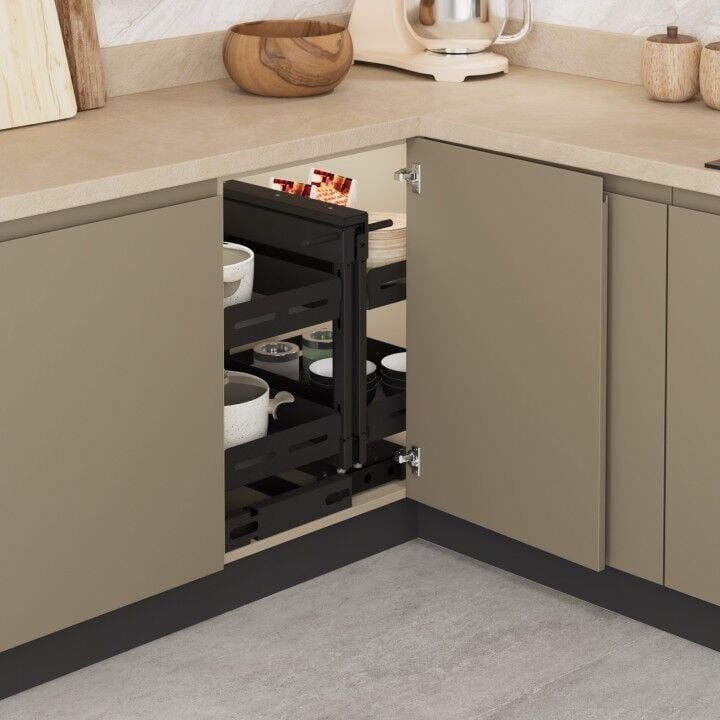 Bağımsız Körköşe Mekanizması Tel 450 mm Antrasit - Unique Box