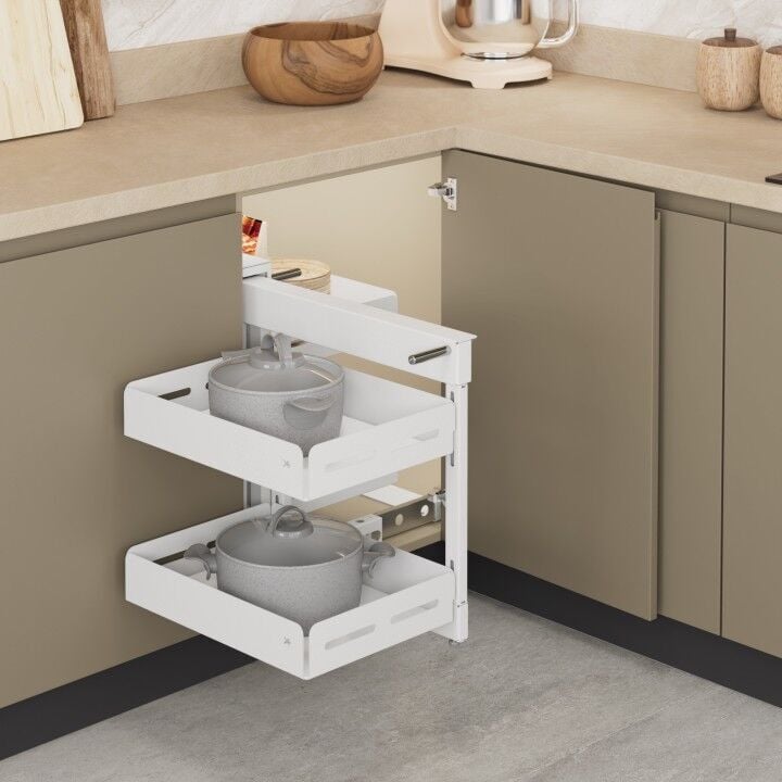 Bağımsız Körköşe Mekanizması Tel 450 mm Beyaz - Unique Box
