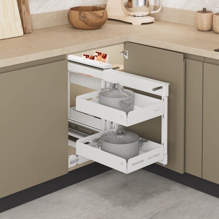 Bağımsız Körköşe Mekanizması Tel 450 mm Beyaz - Unique Box