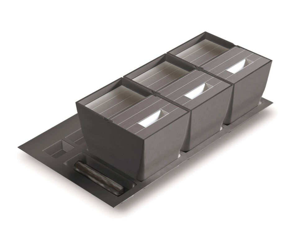 HÄFELE PREMIERE Çekmece İçi Çöp Kutusu 3x13 Lt | 900 mm Kapak Genişliği Antrasit