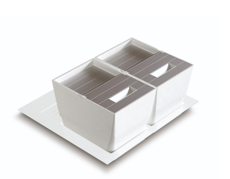 HÄFELE PREMIERE Çekmece İçi Çöp Kutusu 2x13 Lt | 600 mm Kapak Genişliği Beyaz