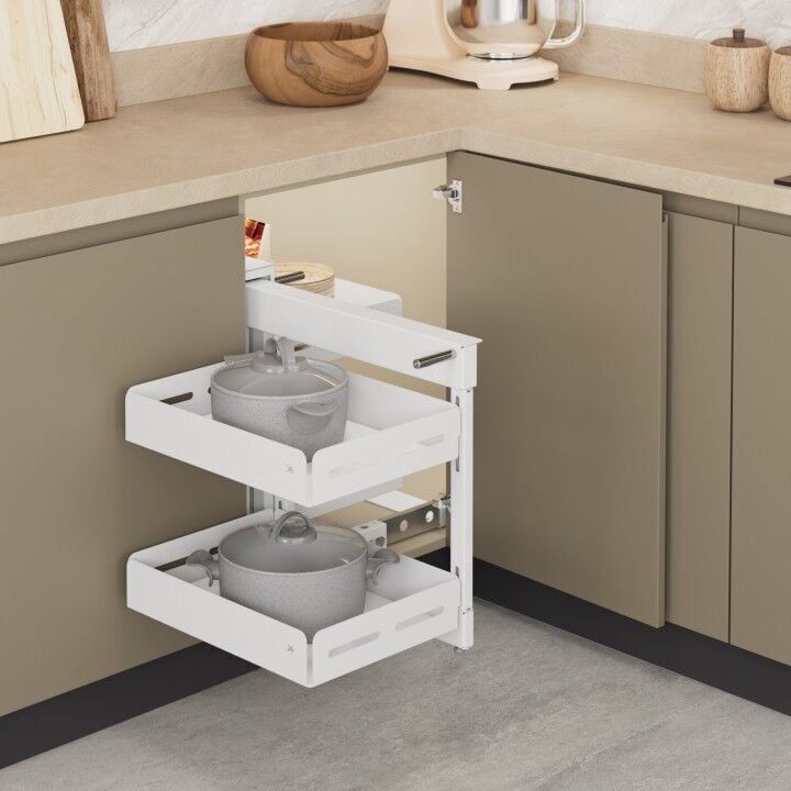 Bağımsız Körköşe Mekanizması Tel 500 mm Beyaz - Unique Box