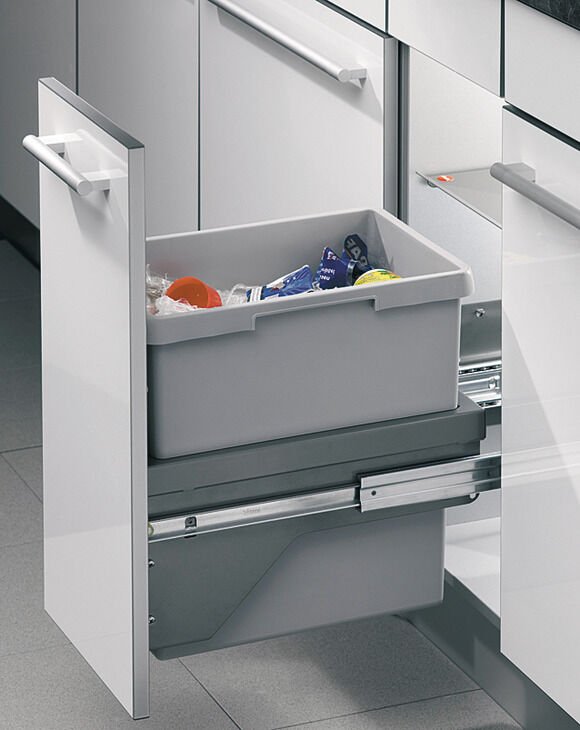 EURO CARGO-S Raylı Çöp Kutusu 1x30 Lt Gri