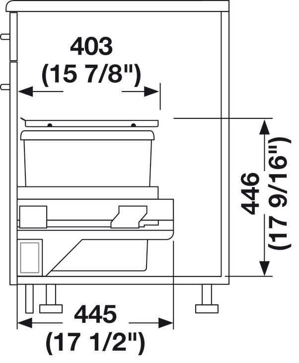 EURO CARGO-S Raylı Çöp Kutusu 1x30 Lt Gri