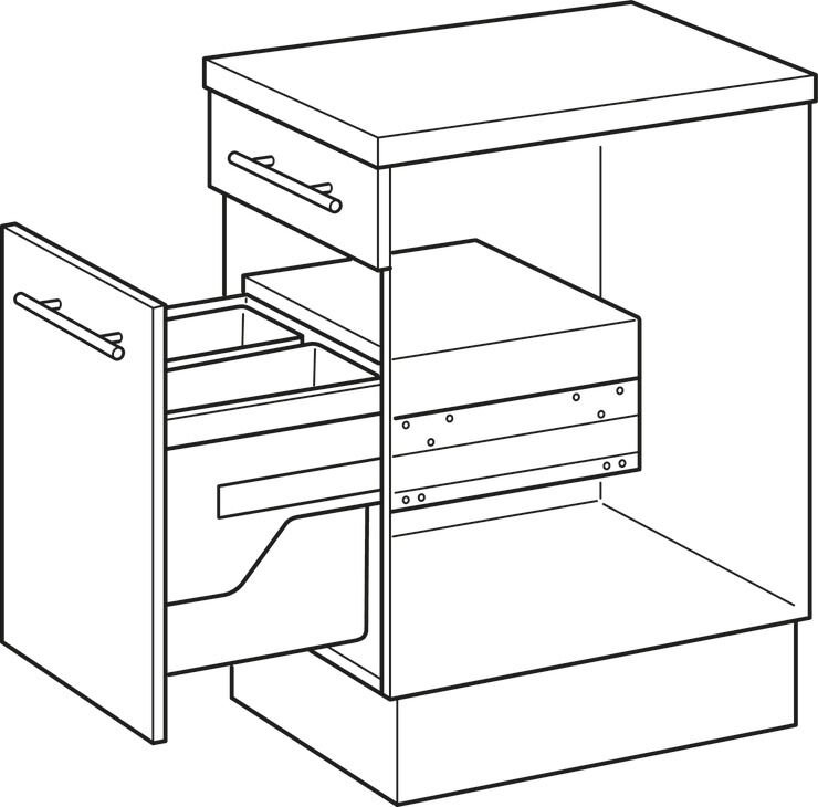 EURO CARGO-S Raylı Çöp Kutusu 1x30 Lt Gri