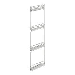 Çift Açılım Gizli Raylı 4 Sepetli Ahşap Tabanlı Şişelik 150 mm Sağ