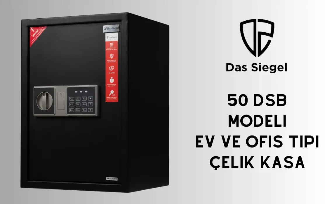 Das Siegel 50 - Dsb Çelik Elektronik Şifreli ve 2 Anahtarlı Para Değerli Eşya Ofis Ev Otel Kasası
