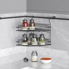 Klasik İki Raflı Köşe Sepeti