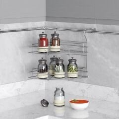 Klasik İki Raflı Köşe Sepeti