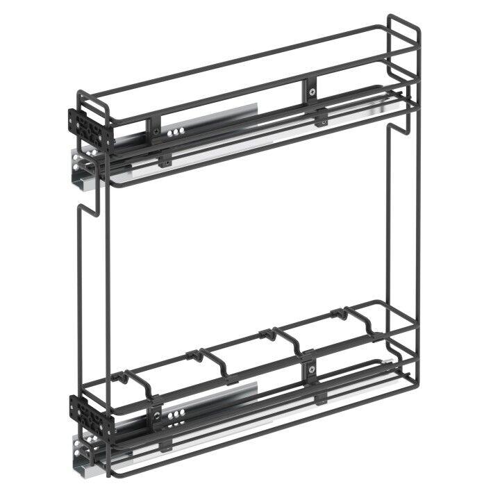Gizli Raylı Şişelik (Tek Açılım) Tel 150 mm Sağ Antrasit
