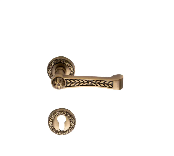 Vista D’oro Crown Rozetli Kapı Kolu Sarı Oksit