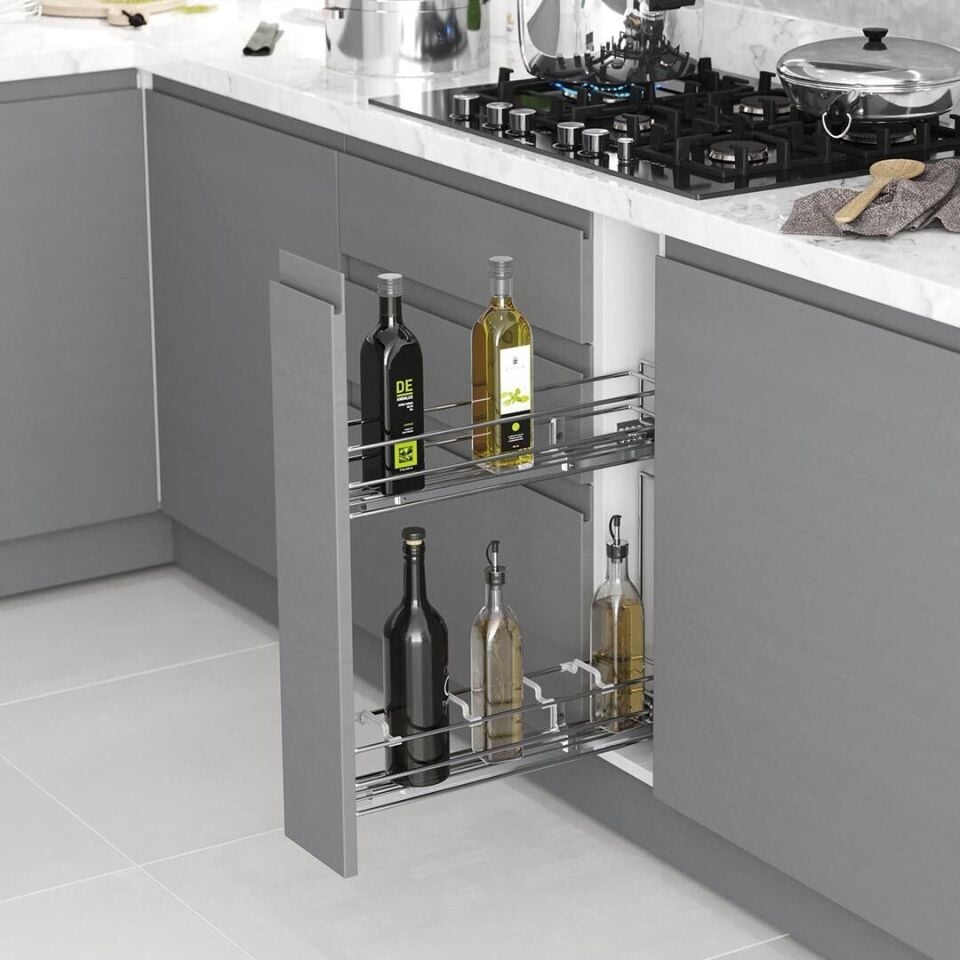 Gizli Raylı Şişelik (Tek Açılım) Tel 150 mm Sol