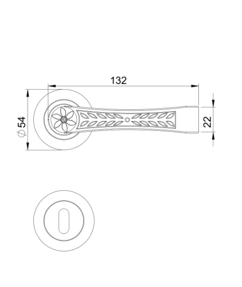Crown Rozetli Kapı Kolu Sarı Oksit Oda