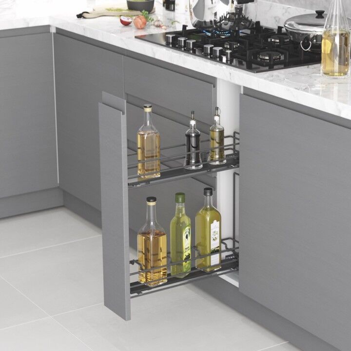 Gizli Raylı Şişelik (Tek Açılım) Ahşap 106 mm Sağ