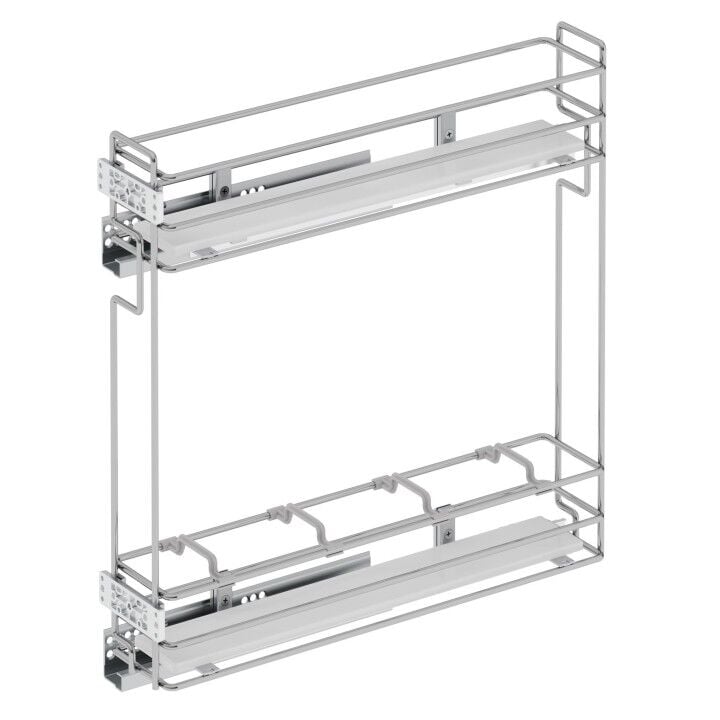 Gizli Raylı Şişelik (Tek Açılım) Ahşap 106 mm Sağ Krom