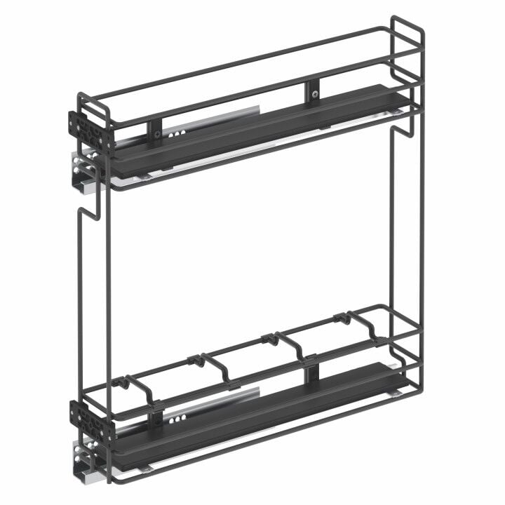 Gizli Raylı Şişelik (Tek Açılım) Ahşap 106 mm Sağ Krom