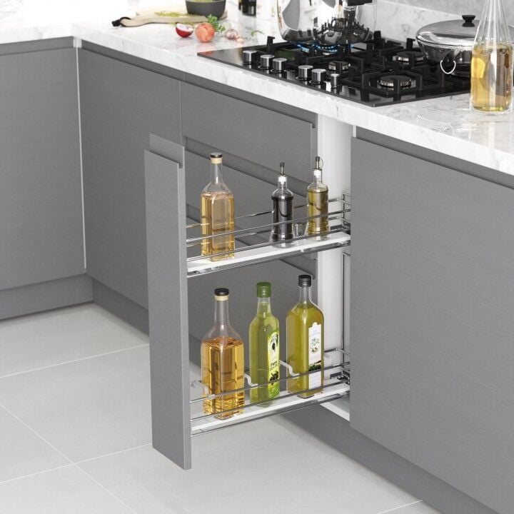 Gizli Raylı Şişelik (Tek Açılım) Ahşap 106 mm Sol