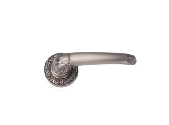 Rustik Rozetli Kapı Kolu Antik Gümüş