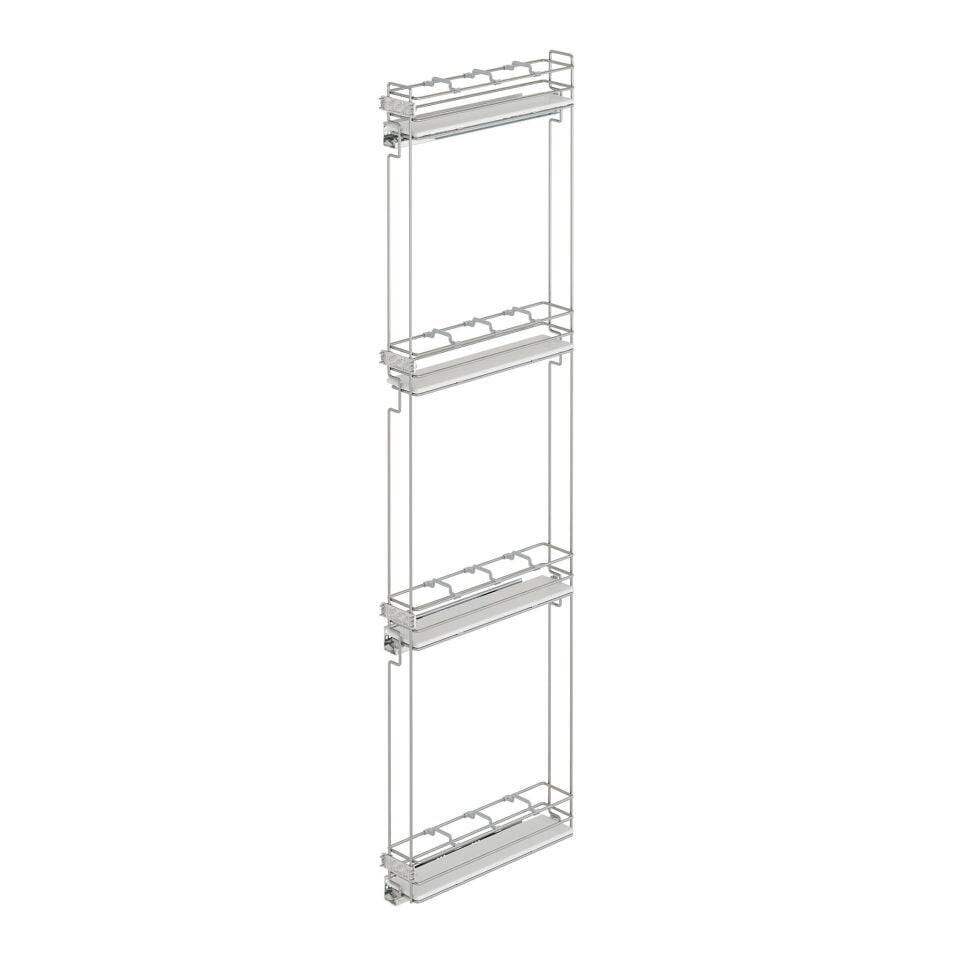 Çift Açılım Gizli Raylı 4 Sepetli Ahşap Tabanlı Şişelik 150 mm Sol