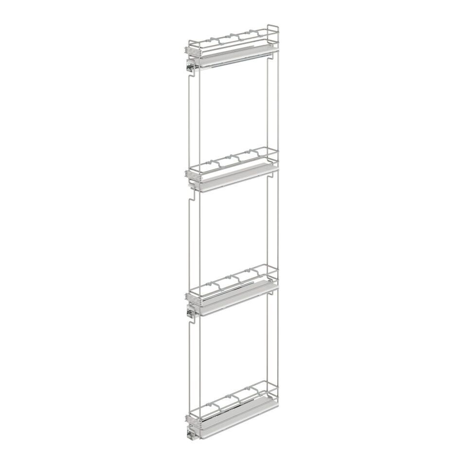 Çift Açılım Gizli Raylı 4 Sepetli Ahşap Tabanlı Şişelik 200 mm Sol