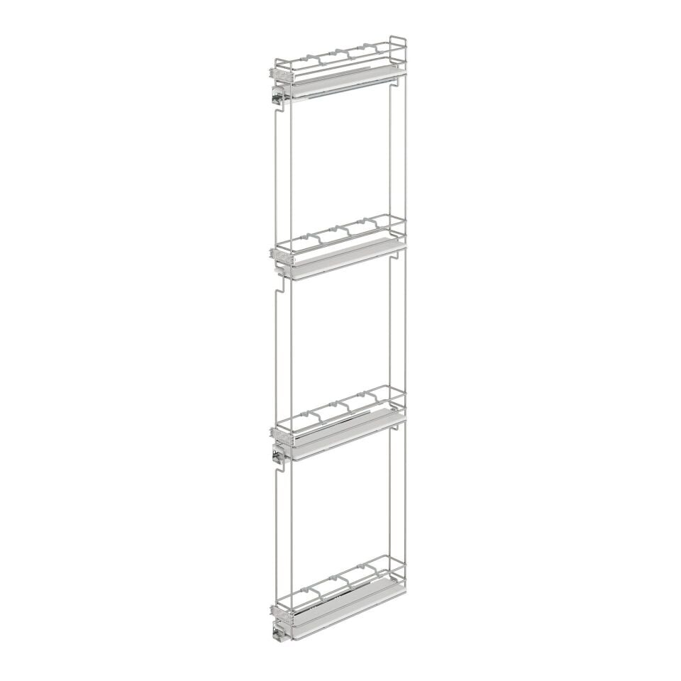 Çift Açılım Gizli Raylı 4 Sepetli Ahşap Tabanlı Şişelik 200 mm Sağ