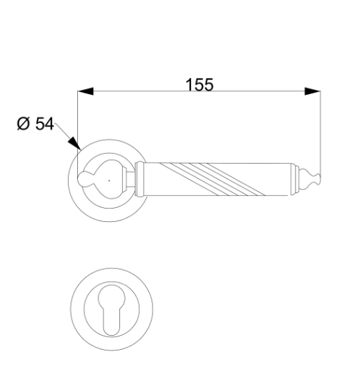 Vista D’oro Burgu Rozetli Kapı Kolu 24 Ayar Altın Kaplama