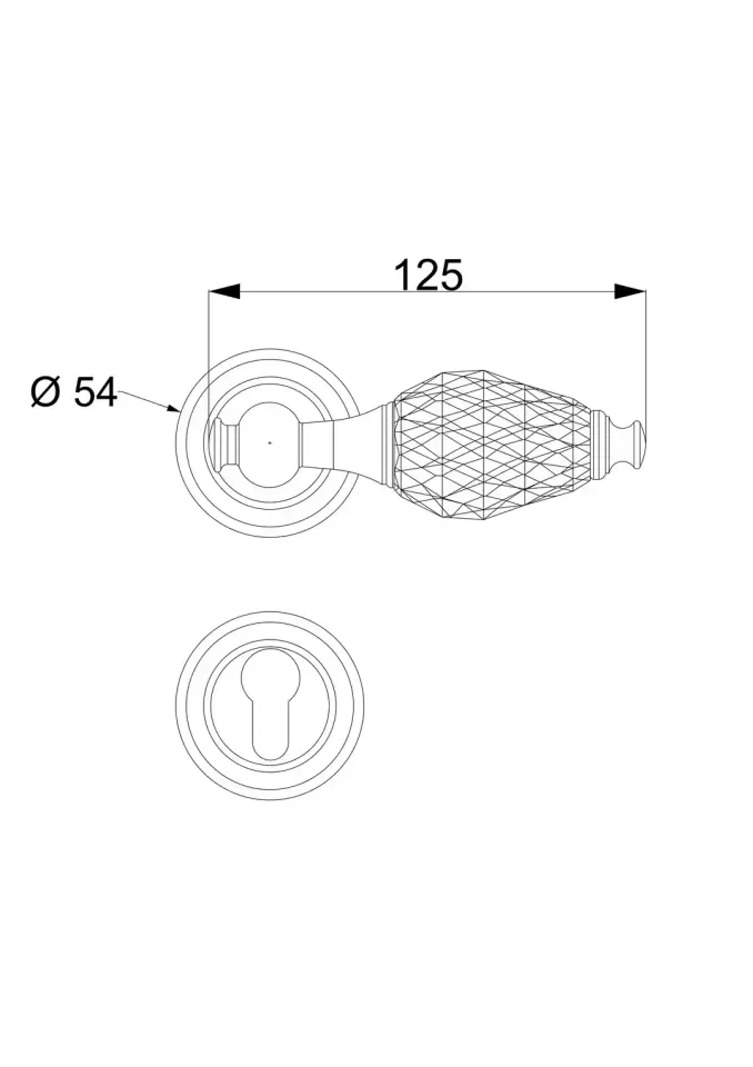 Vista D’oro Şeffaf Kristal Bebek Rozetli Kapı Kolu Krom