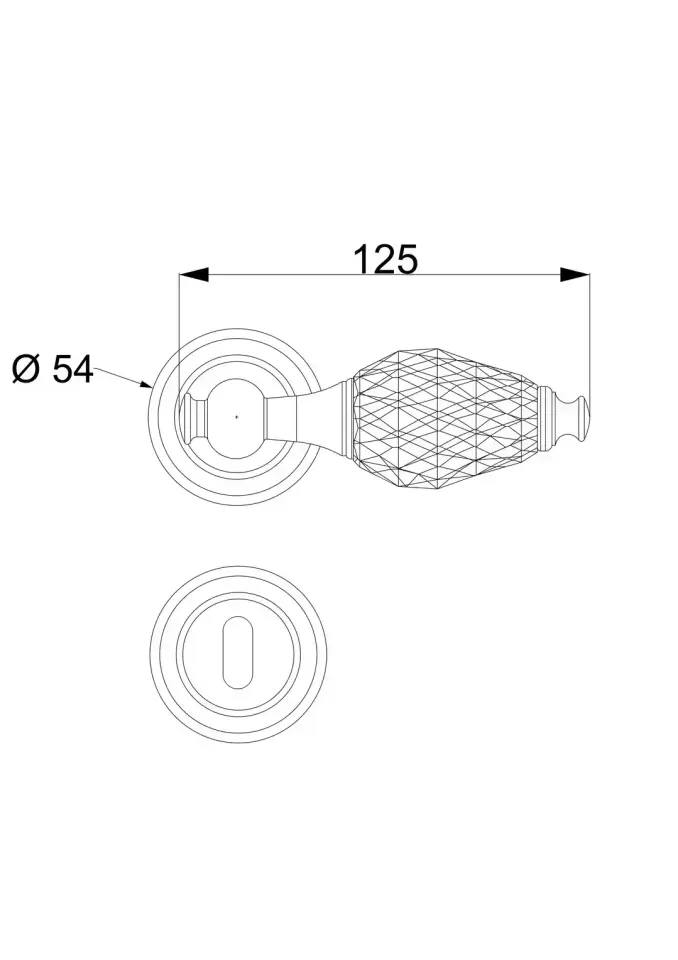 Vista D’oro Siyah Kristal Taşlı Bebek Rozetli Kapı Kolu 24 Ayar Altın Kaplama
