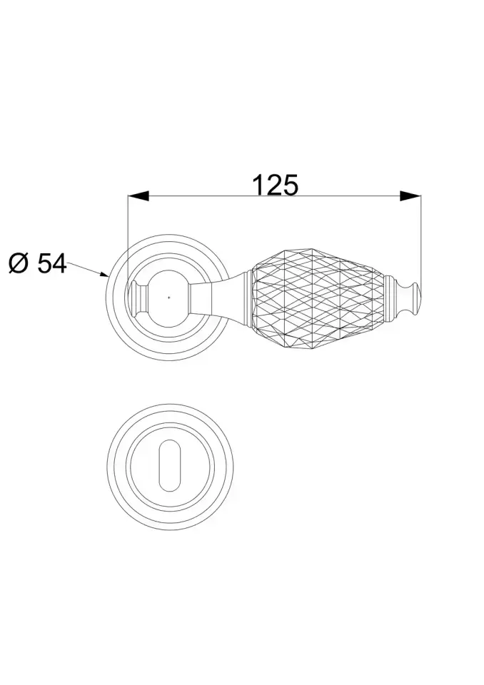 Vista D’oro Siyah Kristal Bebek Rozetli Kapı Kolu 24 Ayar Altın Kaplama