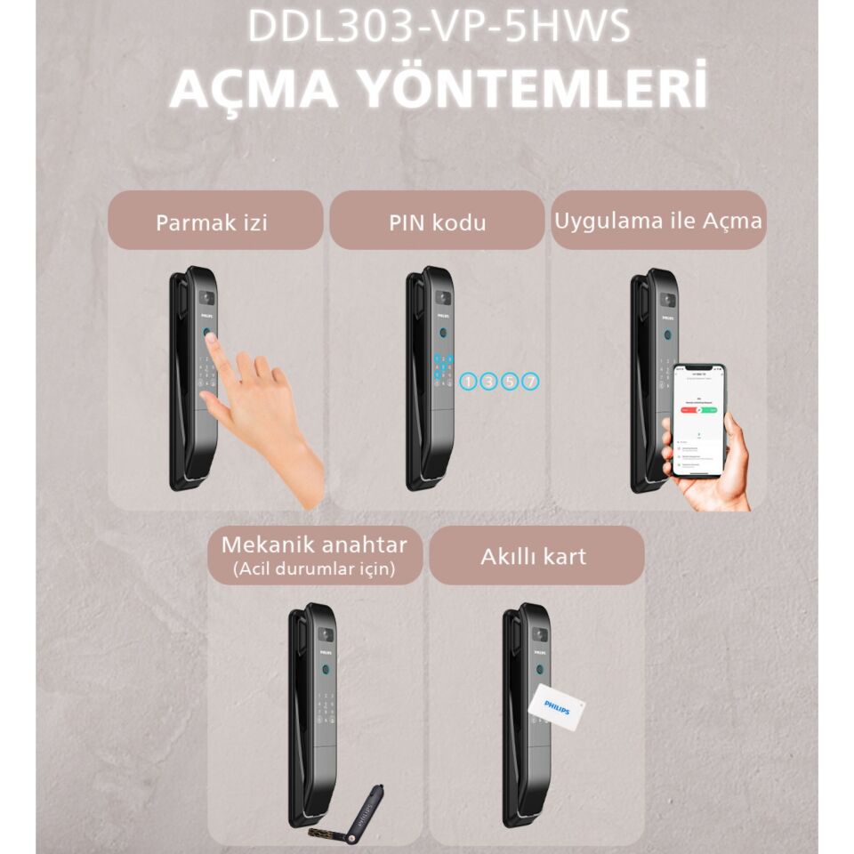 Philips Akıllı Kilit DDL303-VP-5HWS