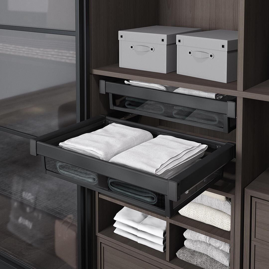 Gizli Raylı Alüminyum Çekmece 600 mm