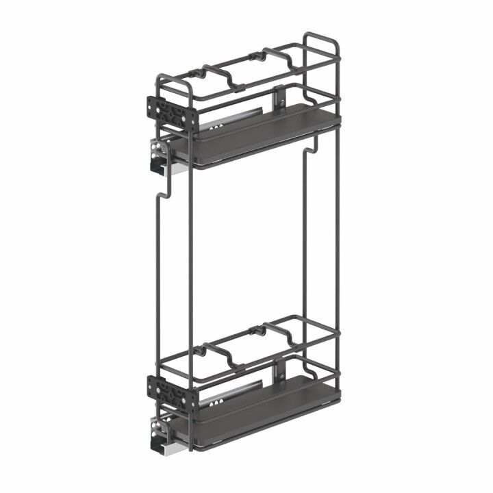 Çift Açılım Gizli Raylı Ahşap Tabanlı Mini Şişelik 150 mm Sol Antrasit