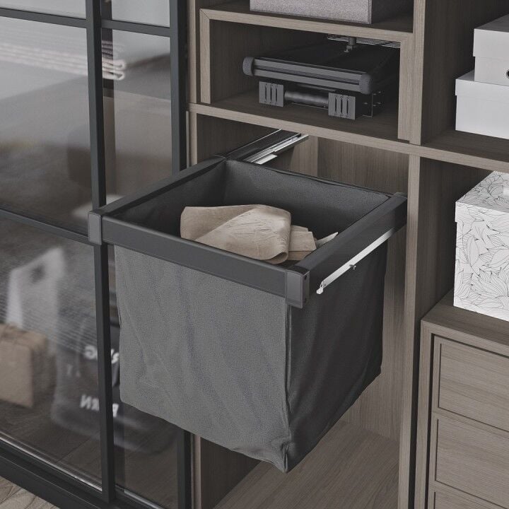 Gizli Raylı Kumaş Çamaşır Sepeti 600 mm