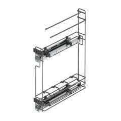 Gizli Raylı Havlu Askılı Şişelik (Çift Açılım) Tel 106 mm Sol
